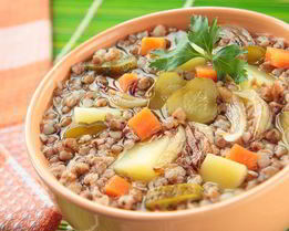 Рассольник с гречкой