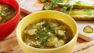 Рассольник с пшеном