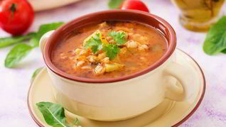 Рассольник с семгой