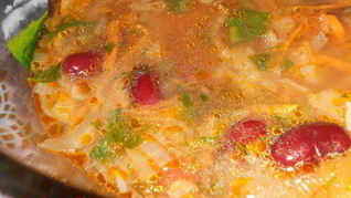 Постные щи с фасолью