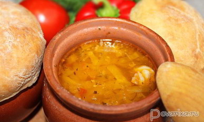 Рецепт щей из свежей капусты в горшочках