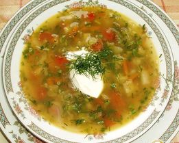 Щи помидорно-укропные