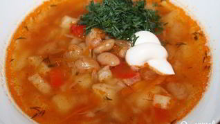 Щи с консервированной фасолью