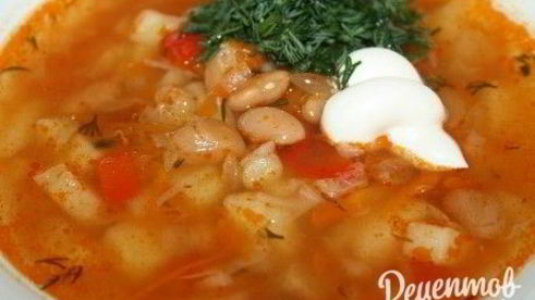 щи с консервированной фасолью