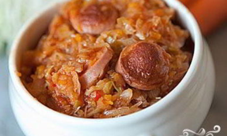 Рецепт капустной солянки с сосиской