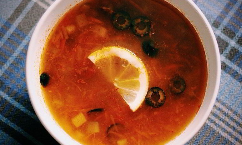 Рецепт солянки с опятами