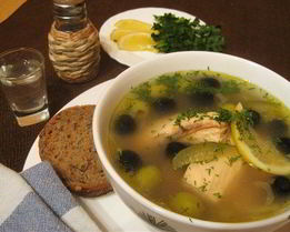 Солянка с семгой