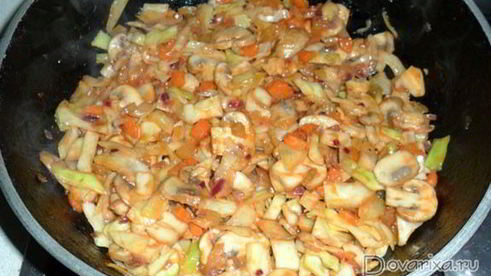 суп-солянка с грибами и капустой