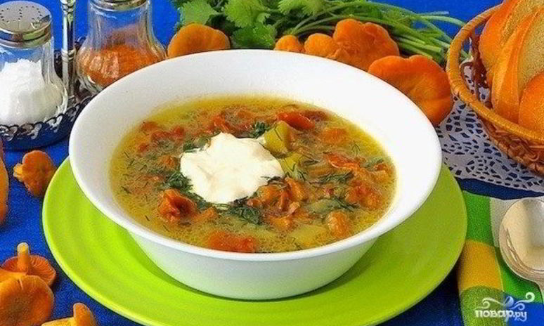 Рецепт супа грибного из лисичек