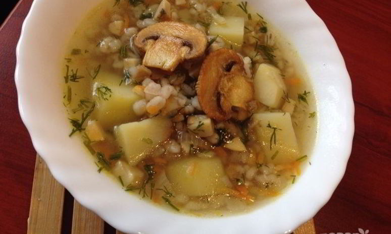 Рецепт супа грибного с перловкой