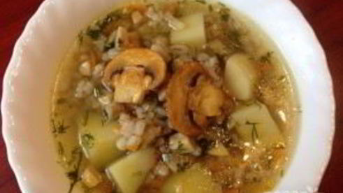 суп грибной с перловкой