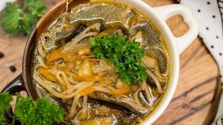 Суп из сушеных подосиновиков