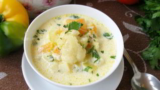 Суп из цветной капусты и кабачков