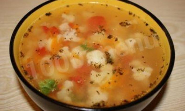 Рецепт супа из цветной капусты с брокколи и грушами