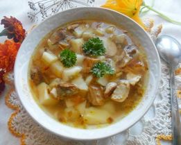 Суп из замороженных белых грибов