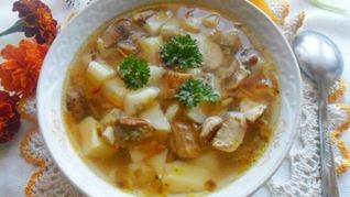 Суп из замороженных белых грибов