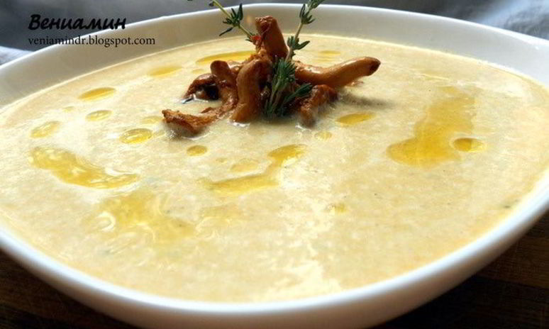 Рецепт чечевичного супа-пюре с лисичками