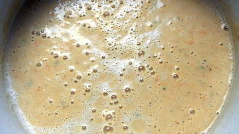 чечевичный суп-пюре с лисичками