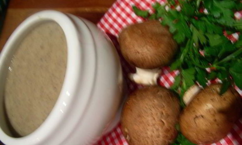 Рецепт грибного супа-пюре с запеченным чесноком