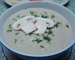 Картофельный суп-пюре с грибами шампиньонами