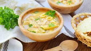 Куриный суп-пюре с макаронами