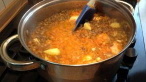 суп-пюре из чечевицы зеленой