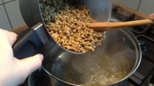 суп-пюре из чечевицы зеленой