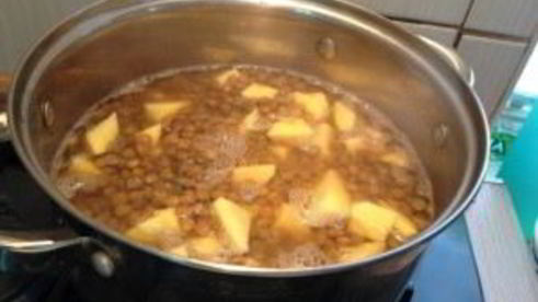 суп-пюре из чечевицы зеленой