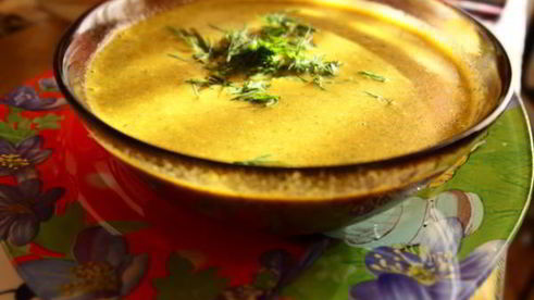 суп-пюре из моркови и шпината