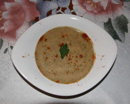 Суп пюре из телятины со спаржей и шпинатом