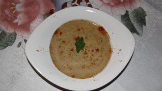 Суп пюре из телятины со спаржей и шпинатом