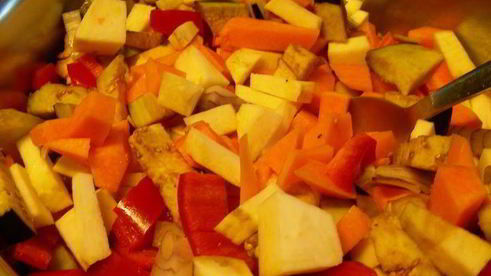 суп-пюре из тыквы и баклажанов