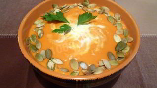 Суп пюре из тыквы с сыром
