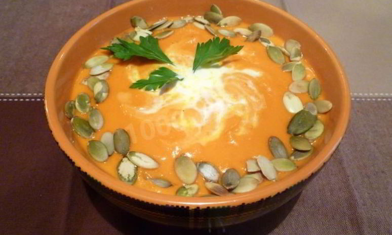 Рецепт супа пюре из тыквы с сыром