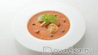 Суп-пюре морковный с гребешком и индейкой