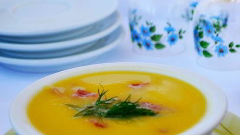 суп-пюре овощной с ветчиной