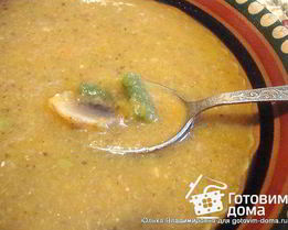 Суп-пюре с овощами и грибами без масла