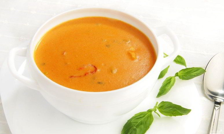 Рецепт томатного супа-пюре с креветками
