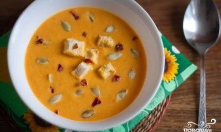 Рецепт вегетарианского супа-пюре из тыквы