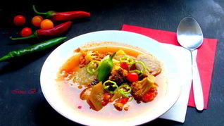 Суп с баклажанами и брокколи