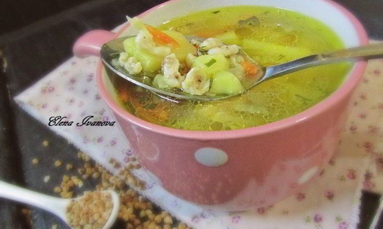 Рецепт супа с гречневыми клецками-кнопками