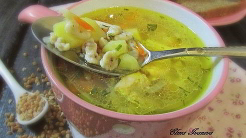 суп с гречневыми клецками-кнопками