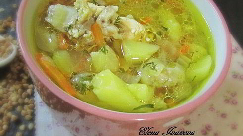 суп с гречневыми клецками-кнопками