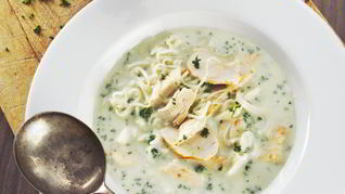 Суп с жареной курицей