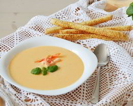 Сырный крем-суп с креветками