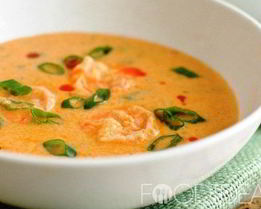Сырный суп с креветками