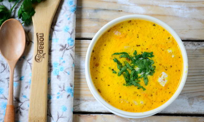 Рецепт сырного супа с лососем и рисом