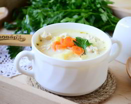 Сырный суп с морковкой