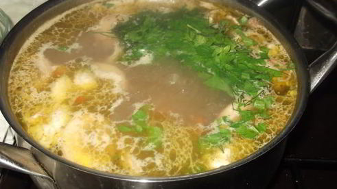 сырный суп с шампиньонами