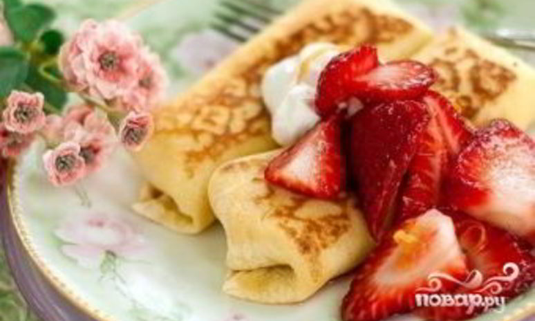 Рецепт блинчиков, фаршированных творогом